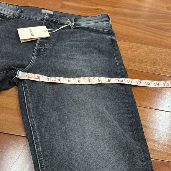 NWT MOTHER Women's Pixie Mid Rise Dazzler Ankle Up in Smoke Jeans size 33 - Picture 15 of 15